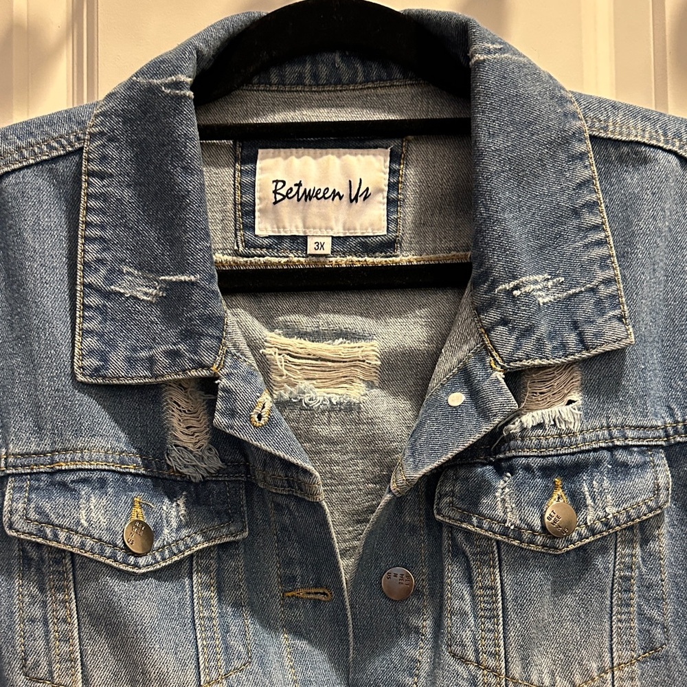 Distressed Blue Denim Jacket - Picture 2 of 5